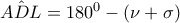 \hat{ADL}=180^{0}-(\nu +\sigma ) \hat{ADL}=180^{0}-(\nu +\sigma )