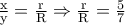 \frac{\textrm{x}}{\textrm{y}}=\frac{\textrm{r}}{\textrm{R}}\Rightarrow \frac{\textrm{r}}{\textrm{R}}=\frac{5}{7}