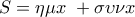   \displaystyle   S = \eta \mu x\; + \sigma \upsilon \nu x