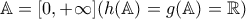 \mathbb{A}=[0,+\infty] (h(\mathbb{A})=g(\mathbb{A})=\mathbb{R})