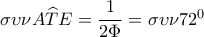 \sigma \upsilon \nu A\widehat{T}E=\dfrac{1}{2\Phi }=\sigma \upsilon \nu 72^{0}