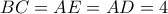 BC=AE=AD=4