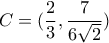 C=(\displaystyle\frac{2}{3}, \displaystyle\frac{7}{6\sqrt{2}})