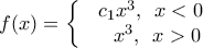 f(x)=\left\{ \begin{matrix}
& {{c}_{1}}{{x}^{3}},\,\,\,x<0 \\
& \,\,\,\,{{x}^{3}},\,\,\,x>0 \\
\end{matrix} \right. f(x)=\left\{ \begin{matrix}
& {{c}_{1}}{{x}^{3}},\,\,\,x<0 \\
& \,\,\,\,{{x}^{3}},\,\,\,x>0 \\
\end{matrix} \right.