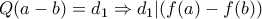 Q(a-b)=d_1 \Rightarrow d_1|(f(a)-f(b))