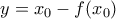 y=x_0-f(x_0)
