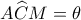 A\widehat CM=\theta