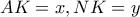 AK=x, NK=y