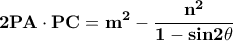 \displaystyle \bf{2PA\cdot PC=m^2-\frac{n^2}{1-sin2\theta}}
