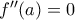 f''(a)=0