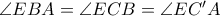 \angle EBA = \angle ECB = \angle EC'A