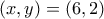 (x,y)=(6,2)