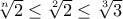  \sqrt[n]{2} \le \sqrt[2]{2} \le \sqrt[3]{3} 