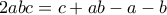2abc=c+ab-a-b