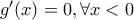 g^{\prime}(x)=0, \forall x<0