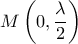 \displaystyle M\left( {0,\frac{\lambda }{2}} \right)