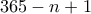 365-n+1 365-n+1