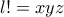 l!=xyz
