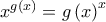 x^{g\left( x\right) }=g\left( x\right) ^{x}
