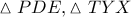 \vartriangle PDE,\vartriangle TYX