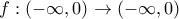 f :  (-\infty , 0)  \rightarrow(-\infty , 0)