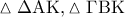 \vartriangle \Delta {\rm A}{\rm K},\vartriangle \Gamma {\rm B}{\rm K}