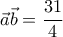 \vec{a} \vec{b}= \dfrac{31}{4}