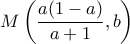 M\left(\dfrac{a(1-a)}{a+1},b\right)