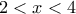 2<x< 4