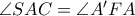 \angle SAC=\angle A'FA