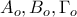 \displaystyle{A_o,B_o,\Gamma_o }