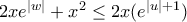 2xe^{|w|}+x^{2}\leq 2x(e^{|u|+1})