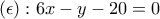 (\epsilon):6x-y-20=0