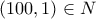 (100,1)\in N