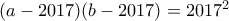 (a-2017)(b-2017)=2017^2