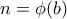 n=\phi{(b)} n=\phi{(b)}