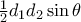 \frac {1}{2} d_1d_2 \sin \theta