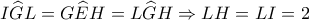 \displaystyle I\widehat GL = G\widehat EH = L\widehat GH \Rightarrow LH = LI = 2