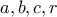 a,b,c,r