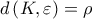 d\left ( K,\varepsilon \right )=\rho