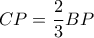 CP=\dfrac{2}{3}BP