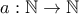 a:\mathbb{N}\to\mathbb{N}