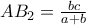 AB_{2}=\frac{bc}{a+b}