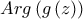 \displaystyle{Arg\left( {g\left( z \right)} \right)}