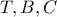 T,B,C T,B,C