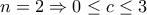 n=2 \Rightarrow 0 \le c \le 3
