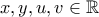 x,y,u,v \in \mathbb{R}