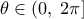  \displaystyle \theta  \in \left( {0,\;2\pi } \right]