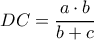 DC=\dfrac{a\cdot b}{b+c}