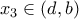 x_3 \in (d,b) x_3 \in (d,b)